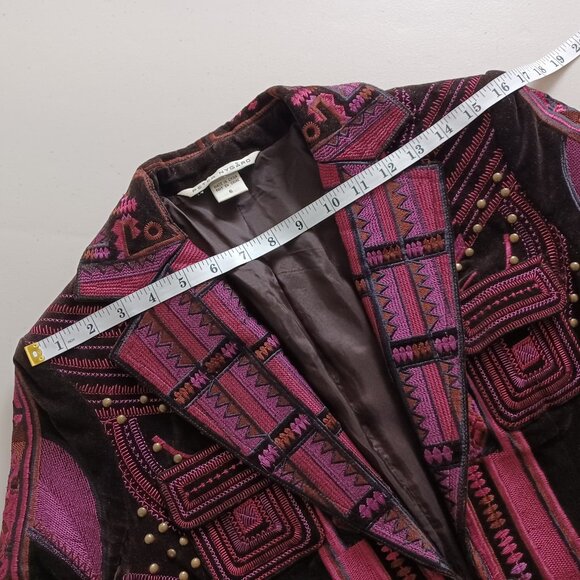 Peter Nygard Velvet Embroidered Vintage Jacket - Picture 12 of 16